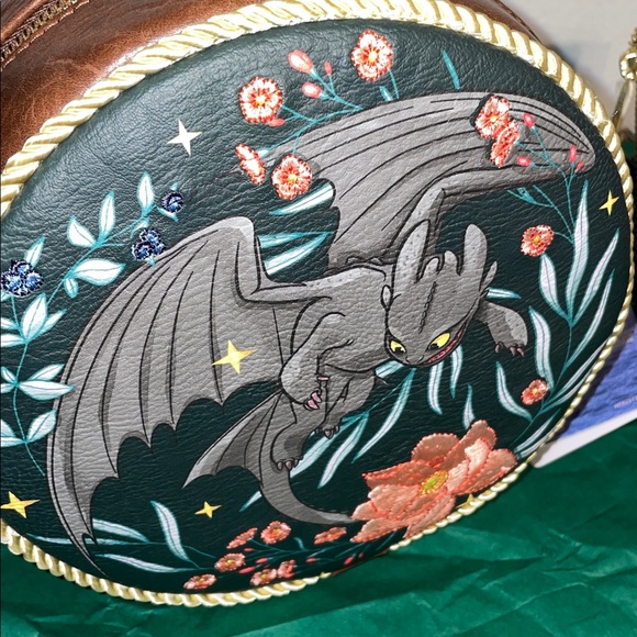 Exclusive Loungefly How to Train Your Dragon Toothless Floral Mini Backpack Set - Picture 5 of 10